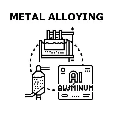 Metal alloying process creating new industrial materials Stock Illustration