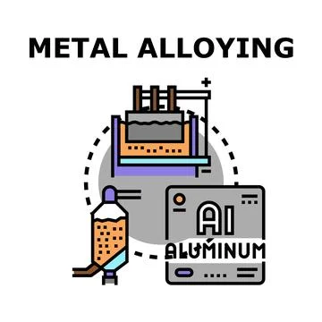 Metal alloying process creating new industrial materials Stock Illustration