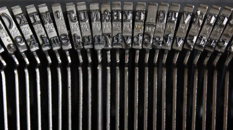 Metal alphabet of the typewriter Stock Footage 37207337