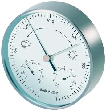 Metal analogue barometer Stock Illustration