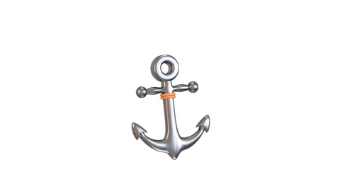 Metal anchor icon 3d rendering animation Stock-Footage 314735338