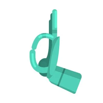 Metal Android Hand Showing OK Gesture, Part Of Futuristic Robotic And IT Science Stock Illustration