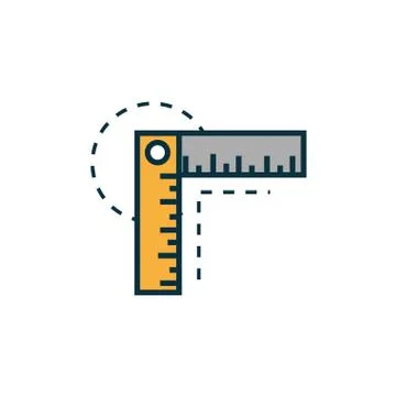 Metal angle ruler work tools engineering icon Illustrazione stock