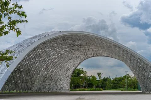 Metal arch structure in singapore Stock Photos
