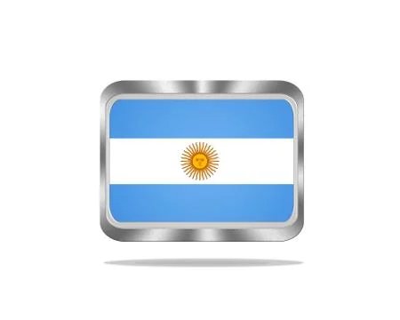 Metal argentina flag. Stock Illustration