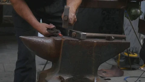 Metal arrow making workshop Stock Footage 123335356