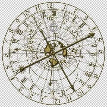 Metal astronomical clock Stock Illustration