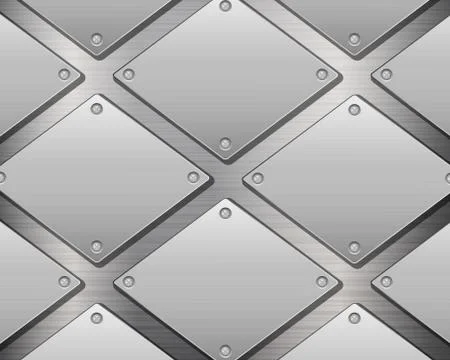 Metal background and plates Stock Illustration