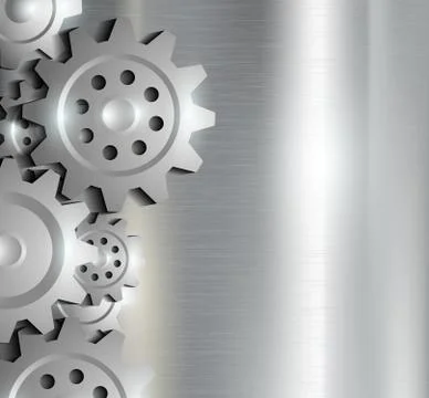 Metal background with gears Stock Illustration