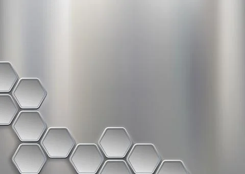 Metal background with geometric pattern. Modern steel ornament Illustrazione stock