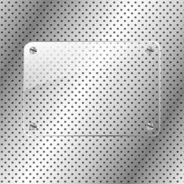 Metal background with glass frame Stock Illustration