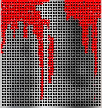 Metal background with red Stock Illustration
