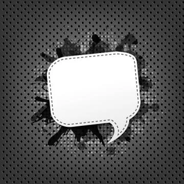 Metal background with speech bubble Illustrazione stock