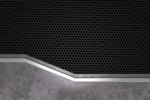 Metal background. Web banner background design. 3D rendering. Stock Illustration