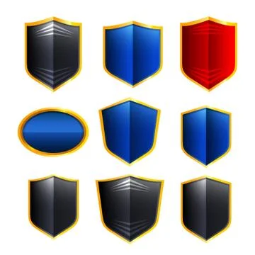 Metal badges set Stock Illustration