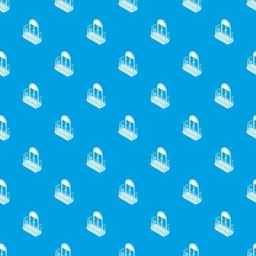 Metal balcony pattern seamless blue Illustration