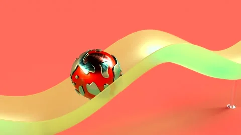 Metal ball minimal computer graphic minimalistic Video stock 192600079