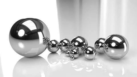 Metal Balls with Reflection Stock Illustration