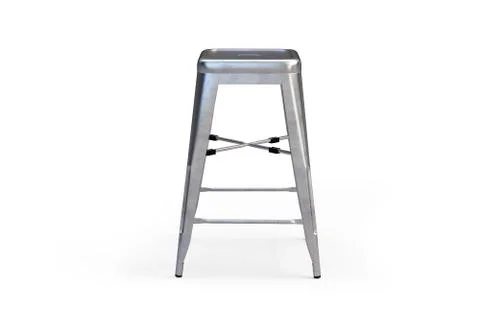 Metal bar stool with step. 3d render Stock Illustration