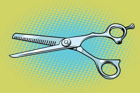 Metal Barber scissors Stock Illustration