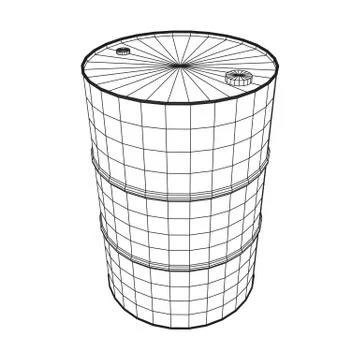 Metal barrel wireframe Stock Illustration
