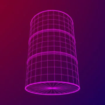 Metal barrel wireframe Stock Illustration