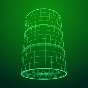 Metal barrel wireframe Stock Illustration