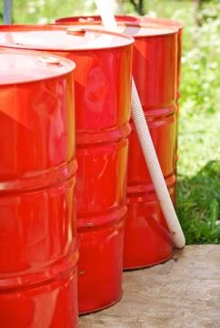 Metal barrels Stock Photos