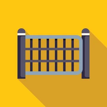 Metal barrier gate closing access to private property Ilustración de archivo
