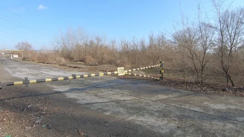 Metal barrier with a stop Stock-Footage 124546563