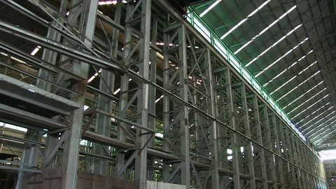 Metal bars of a warehouse Stock-Footage 84928024