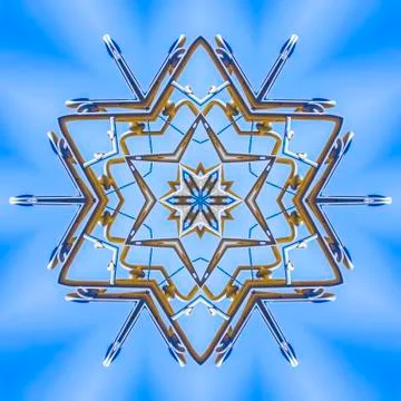Metal beams making a star pattern in the sky Stock Photos