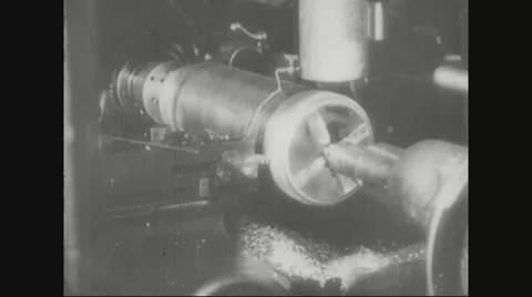 Metal being milled in lathe machine Stock Footage 43312144