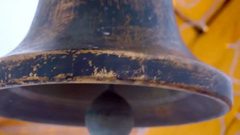a metal bell is ringing warning of dange... | Stock Video | Pond5
