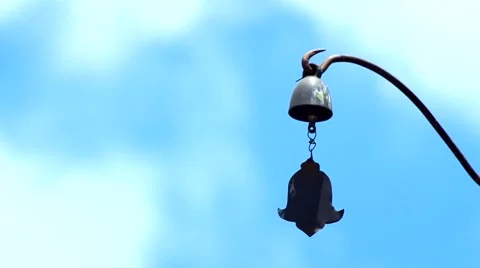 Metal bell under the sky Stock Footage 51374190