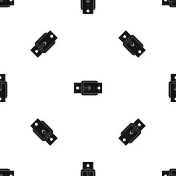 Metal belt buckle pattern seamless black Ilustração Stock