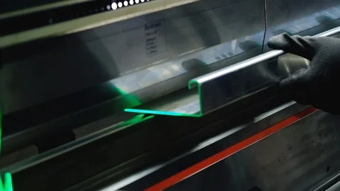 Metal bending on metal processing equipment Stock Footage 125016744