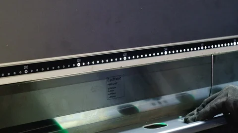 Metal bending on metal processing equipment Stock Footage 125017239