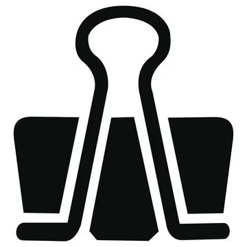 Metal binder clip vector glyph icon Stock Illustration