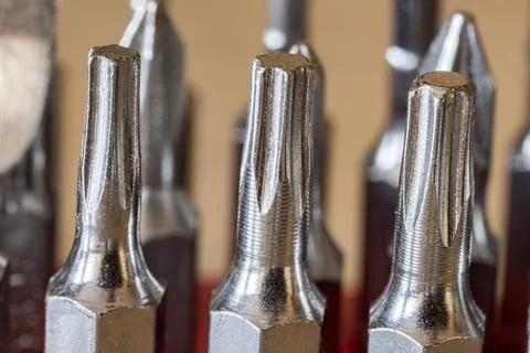 Metal bits close up. Stock Photos