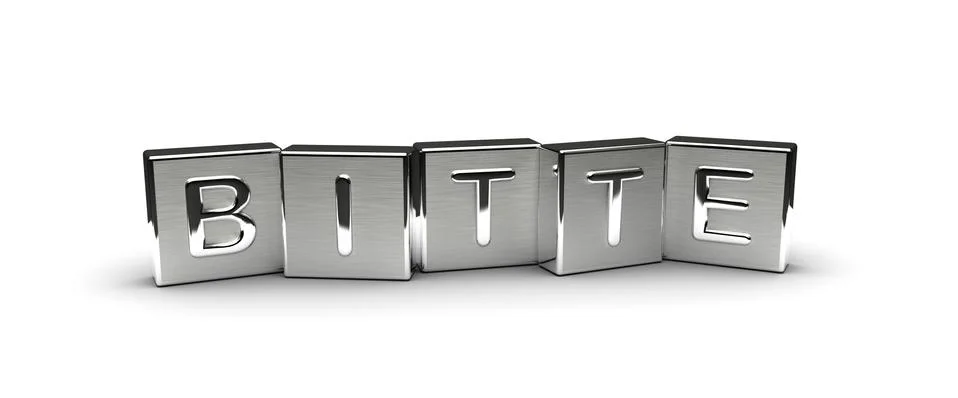 Metal Bitte Text Stock Illustration