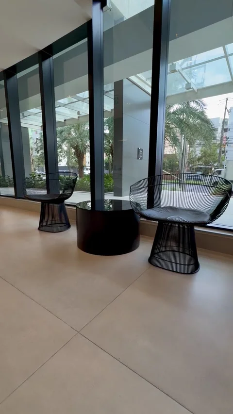 Metal black chair Stock Footage 300577189