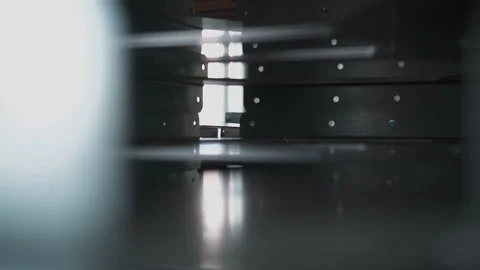 Metal blocks with thin rods stack in metalwork plant shop Stock Footage 238001122