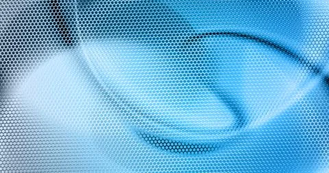 Metal blue background perforated with hexs. Abstract Technology backdrop Stock Illustration
