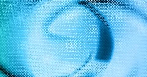 Metal blue background perforated with hexs. Abstract Technology backdrop. Stock Illustration