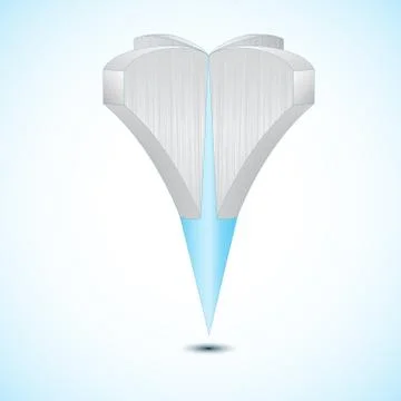 Metal Blue Map Pointer Icon. Vector Stock Illustration