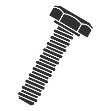 Metal bolt icon, simple style Stock Illustration