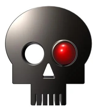 Metal bone head on white background -  illustration Stock Illustration