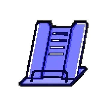 Metal book reading stand pixel art vector illustration Stock Illustration