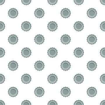 Metal bottle caps creating seamless pattern background Stockillustratie